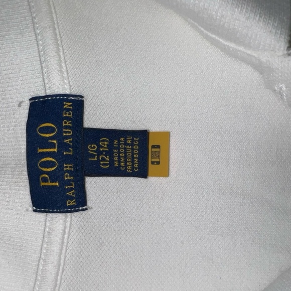 Polo by Ralph Lauren White Tank Top with Navy Logo - Picture 3 of 4